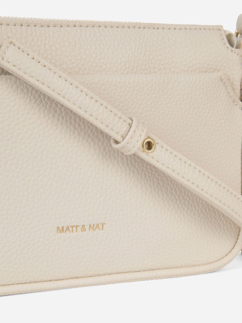Matt & Nat Light Cream Pebble Crossbody Shoulder Bag - Picture 2 of 7